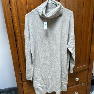 Gap grey, oversized turtleneck sweater dress, size small brand new with tags